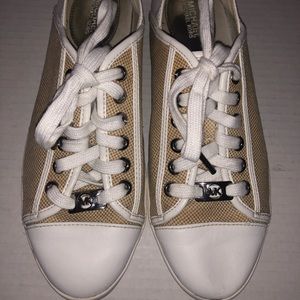 Michael Kors Canvas Sneakers Lace Up Shoes Sz 7.5